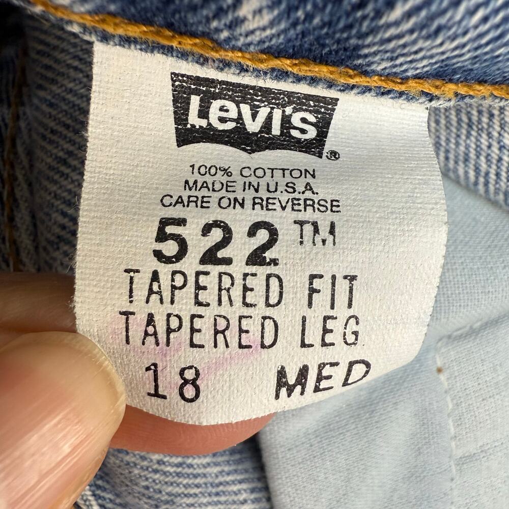 Levi's 522 Jeans Women's 18M  Blue Tapered Fit High Rise Vintage Made in the USA - Picture 6 of 12
